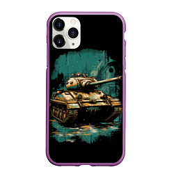 Чехол iPhone 11 Pro матовый Танк т54, цвет: 3D-фиолетовый