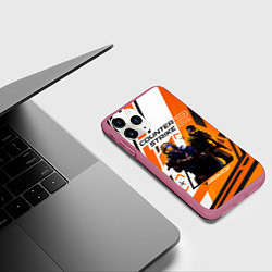 Чехол iPhone 11 Pro матовый CS 2 Asiimov, цвет: 3D-малиновый — фото 2
