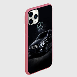 Чехол iPhone 11 Pro матовый Mercedes black, цвет: 3D-малиновый — фото 2