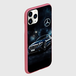 Чехол iPhone 11 Pro матовый Mercedes Benz galaxy, цвет: 3D-малиновый — фото 2