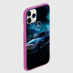 Чехол iPhone 11 Pro матовый Синий мерседес, цвет: 3D-фиолетовый — фото 2