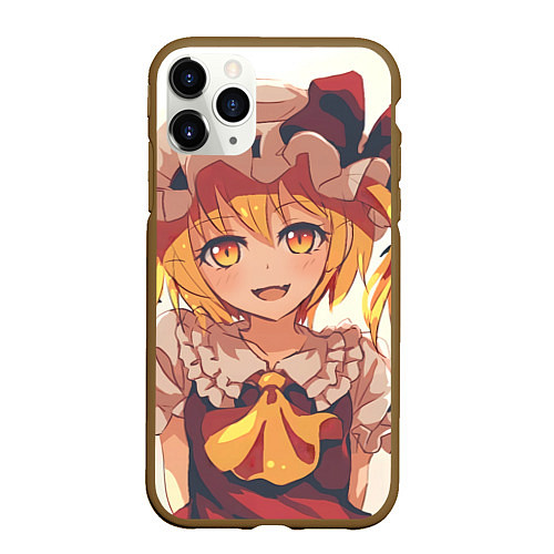 Чехол iPhone 11 Pro матовый Touhou Project Flandre Scarlet Smile / 3D-Коричневый – фото 1