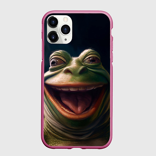 Чехол iPhone 11 Pro матовый Пепе в нирване / 3D-Малиновый – фото 1