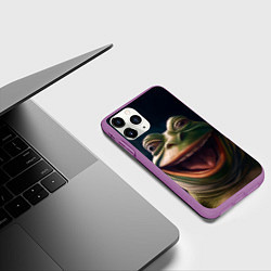Чехол iPhone 11 Pro матовый Пепе в нирване, цвет: 3D-фиолетовый — фото 2