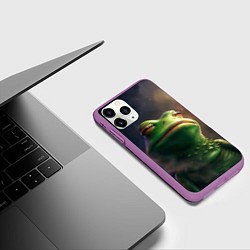 Чехол iPhone 11 Pro матовый Подозрительная Пепе, цвет: 3D-фиолетовый — фото 2