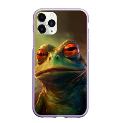 Чехол iPhone 11 Pro матовый Лягушка Пепе натуральная, цвет: 3D-светло-сиреневый