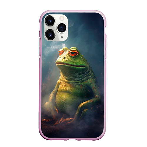 Чехол iPhone 11 Pro матовый Пепе лягушка / 3D-Розовый – фото 1