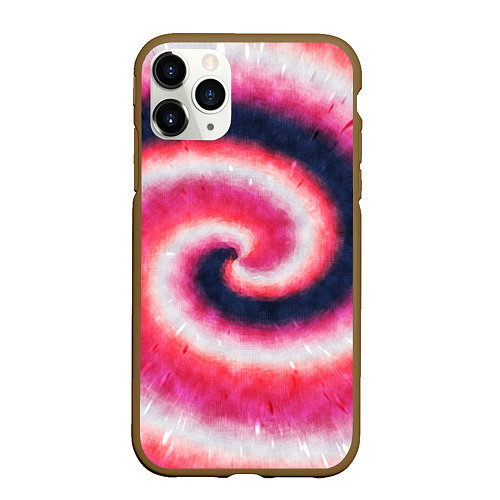 Чехол iPhone 11 Pro матовый Tie-Dye дизайн / 3D-Коричневый – фото 1