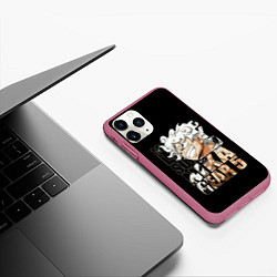 Чехол iPhone 11 Pro матовый Luffy Gear 5 Луффи, цвет: 3D-малиновый — фото 2