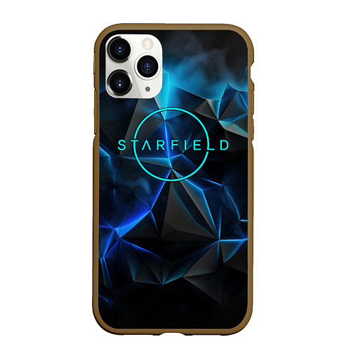 Чехол iPhone 11 Pro матовый Старфилд космическое свечение / 3D-Коричневый – фото 1