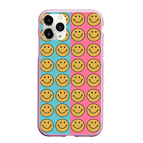 Чехол iPhone 11 Pro матовый Smiley / 3D-Розовый – фото 1
