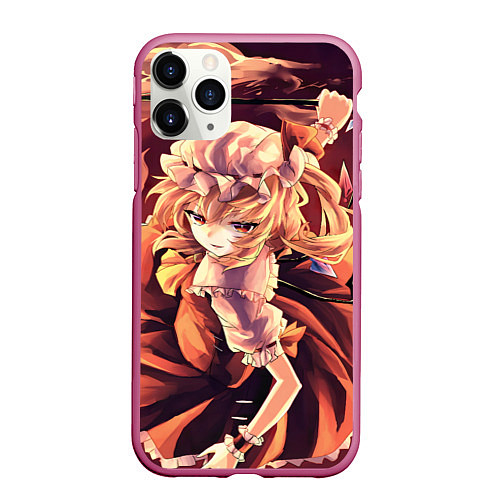 Чехол iPhone 11 Pro матовый Touhou Project Фландр Scarlet / 3D-Малиновый – фото 1