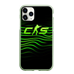 Чехол iPhone 11 Pro матовый CS2 green logo, цвет: 3D-салатовый