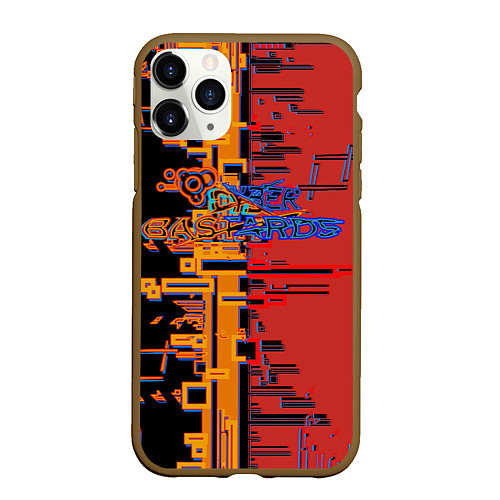 Чехол iPhone 11 Pro матовый Киберпанк - Cyber Bastards / 3D-Коричневый – фото 1