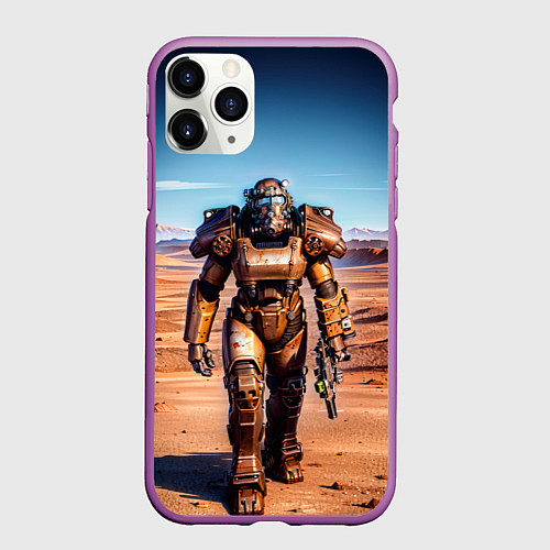 Чехол iPhone 11 Pro матовый Fallout power / 3D-Фиолетовый – фото 1