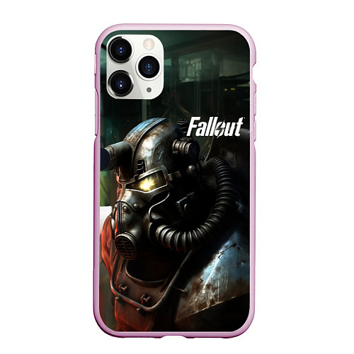 Чехол iPhone 11 Pro матовый Fallout dark style / 3D-Розовый – фото 1