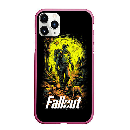 Чехол iPhone 11 Pro матовый Fallout poster / 3D-Малиновый – фото 1