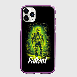 Чехол iPhone 11 Pro матовый Fallout game poster style, цвет: 3D-фиолетовый