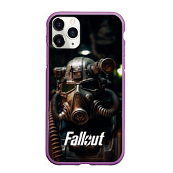 Чехол iPhone 11 Pro матовый Fallout man, цвет: 3D-фиолетовый