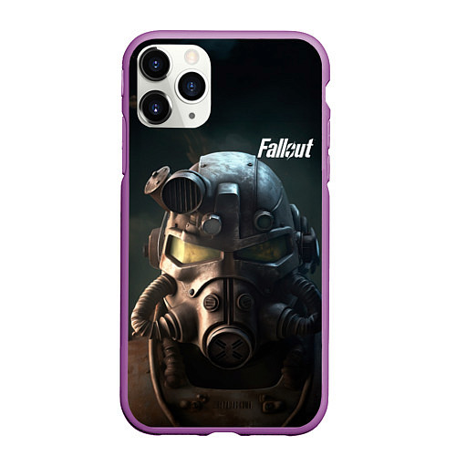 Чехол iPhone 11 Pro матовый Fallout game / 3D-Фиолетовый – фото 1