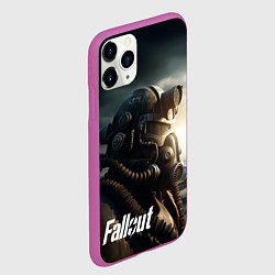 Чехол iPhone 11 Pro матовый Fallout man game, цвет: 3D-фиолетовый — фото 2