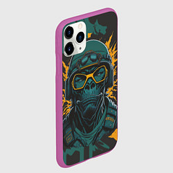 Чехол iPhone 11 Pro матовый Горилла в желтых очках, цвет: 3D-фиолетовый — фото 2