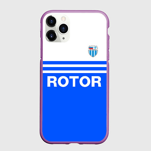 Чехол iPhone 11 Pro матовый ФК Ротор - синии линии / 3D-Фиолетовый – фото 1