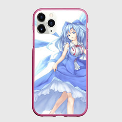 Чехол iPhone 11 Pro матовый Touhou Project Cirno Chiruno 9, цвет: 3D-малиновый