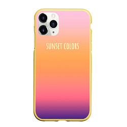 Чехол iPhone 11 Pro матовый Sunset colors градиент, цвет: 3D-желтый