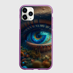Чехол iPhone 11 Pro матовый Неоновый глаз