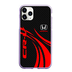 Чехол iPhone 11 Pro матовый Honda CR-V - красный и карбон