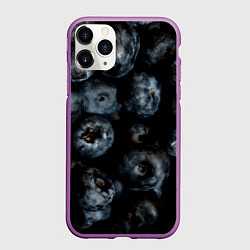 Чехол iPhone 11 Pro матовый Много черники, цвет: 3D-фиолетовый