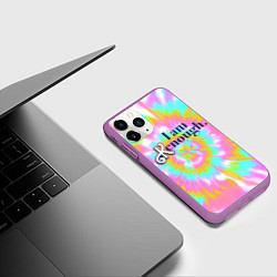 Чехол iPhone 11 Pro матовый I am Kenough - retro tie-dye, цвет: 3D-фиолетовый — фото 2