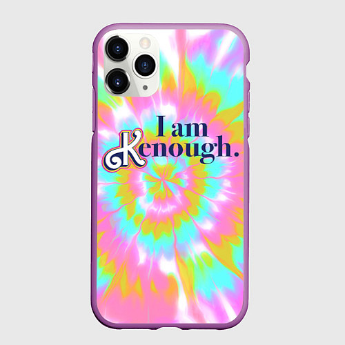 Чехол iPhone 11 Pro матовый I am Kenough - retro tie-dye / 3D-Фиолетовый – фото 1