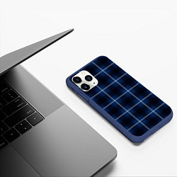 Чехол iPhone 11 Pro матовый Шотландка тёмно-синий, цвет: 3D-тёмно-синий — фото 2