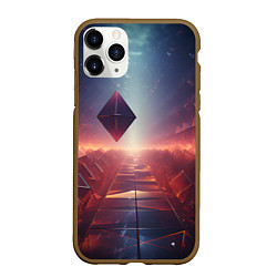 Чехол iPhone 11 Pro матовый 3D Ромб, цвет: 3D-коричневый