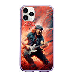 Чехол iPhone 11 Pro матовый ACDC rock music, цвет: 3D-светло-сиреневый