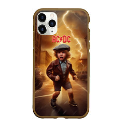 Чехол iPhone 11 Pro матовый ACDC boy, цвет: 3D-коричневый