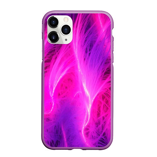 Чехол iPhone 11 Pro матовый Pink abstract texture / 3D-Фиолетовый – фото 1