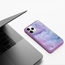 Чехол iPhone 11 Pro матовый Розово-голубая шерсть, цвет: 3D-фиолетовый — фото 2