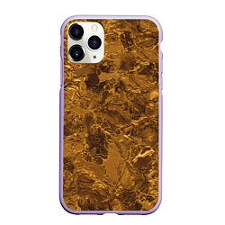 Чехол iPhone 11 Pro матовый Текстура золота, цвет: 3D-светло-сиреневый