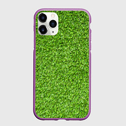 Чехол iPhone 11 Pro матовый Зелёный газон, цвет: 3D-фиолетовый