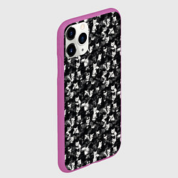 Чехол iPhone 11 Pro матовый Камуфляж с котиками, цвет: 3D-фиолетовый — фото 2