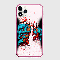 Чехол iPhone 11 Pro матовый Сжимающая рука, цвет: 3D-малиновый