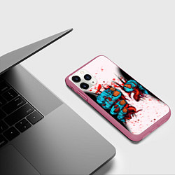 Чехол iPhone 11 Pro матовый Сжимающая рука, цвет: 3D-малиновый — фото 2
