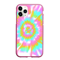 Чехол iPhone 11 Pro матовый Tie-Dye кислотный в стиле барби, цвет: 3D-малиновый