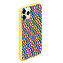 Чехол iPhone 11 Pro матовый Цветные клетки искажение, цвет: 3D-желтый — фото 2