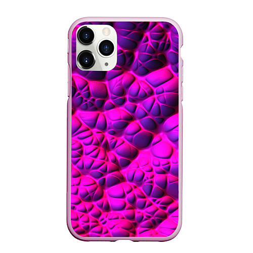 Чехол iPhone 11 Pro матовый Объемная розовая текстура / 3D-Розовый – фото 1