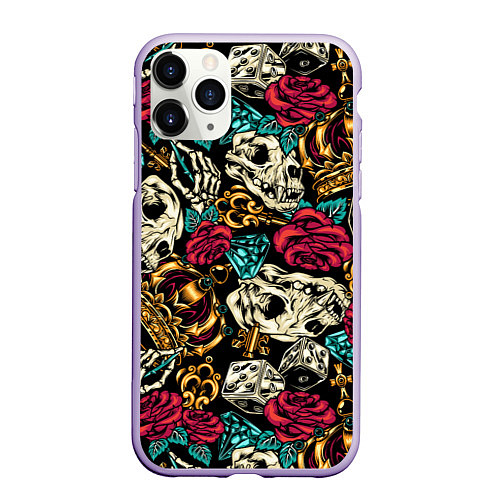 Чехол iPhone 11 Pro матовый A pattern for a hipster / 3D-Светло-сиреневый – фото 1
