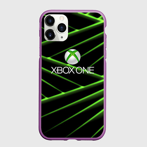 Чехол iPhone 11 Pro матовый Xbox game pass line / 3D-Фиолетовый – фото 1